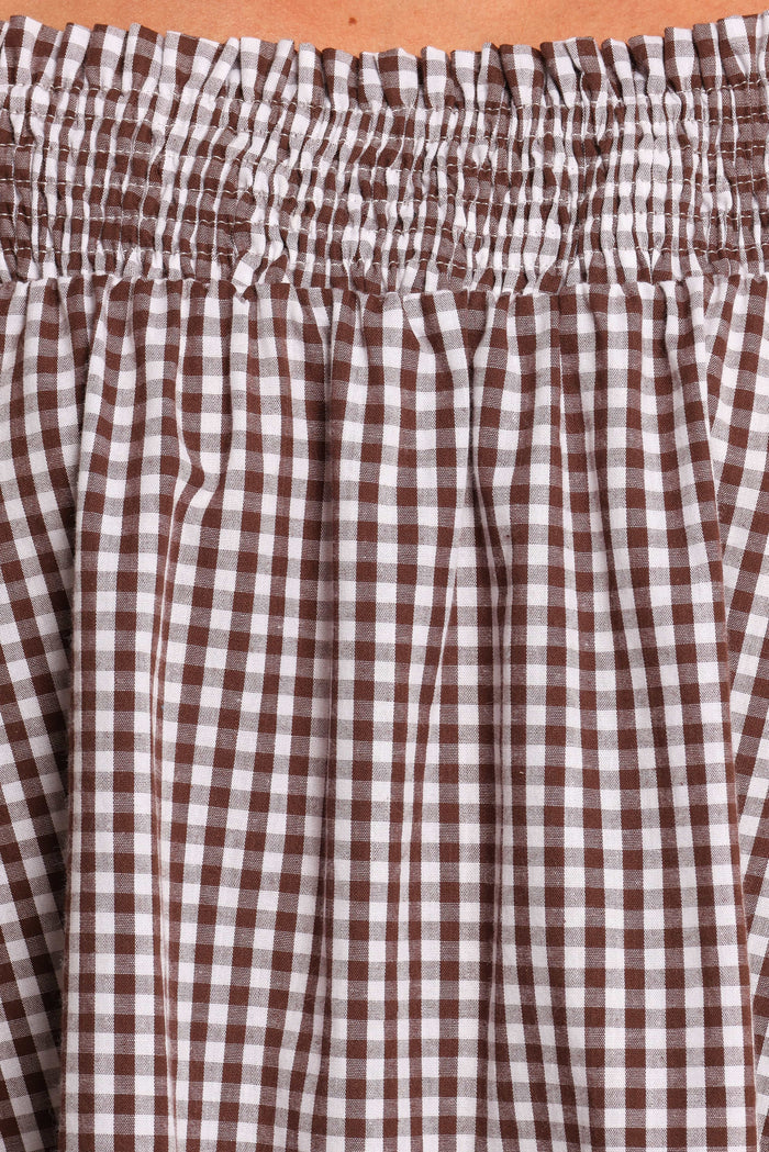 Petal and Pup USA DRESSES Kennedy Smock Mini Dress - Chocolate Gingham