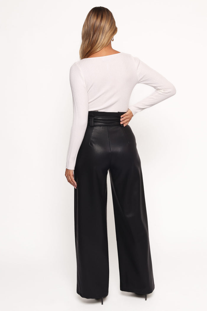 Petal and Pup USA BOTTOMS Kieran Faux Leather Pant - Black