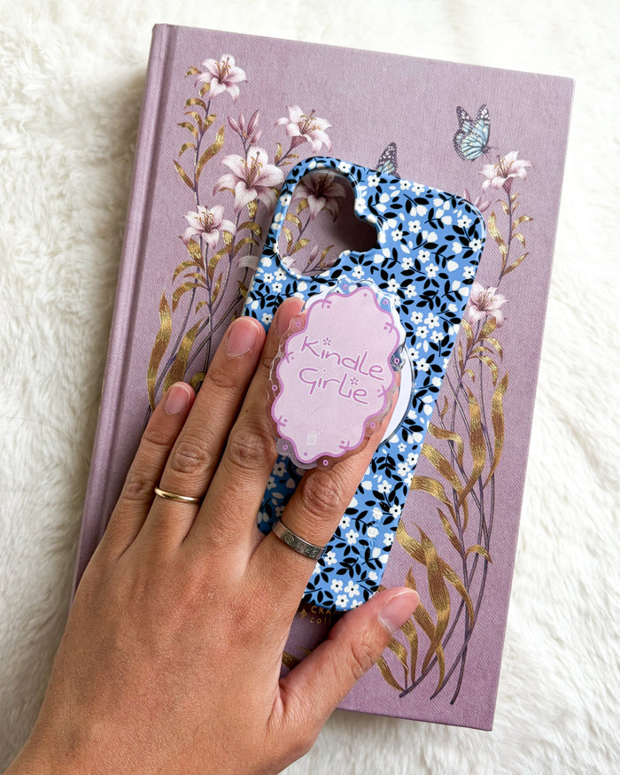 Kindle Girlie Coquette Magnetic Kindle Grip or Phone Holder - The Bean Workshop - Bookish Accessories, kindle grip, reading accessories