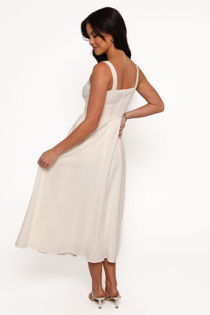 Petal and Pup USA DRESSES Kinslee Midi Dress - White
