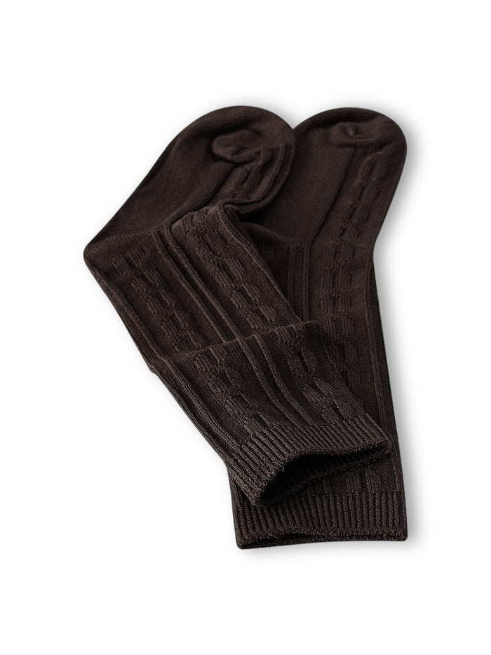 Knee High Socks in Espresso on a white background