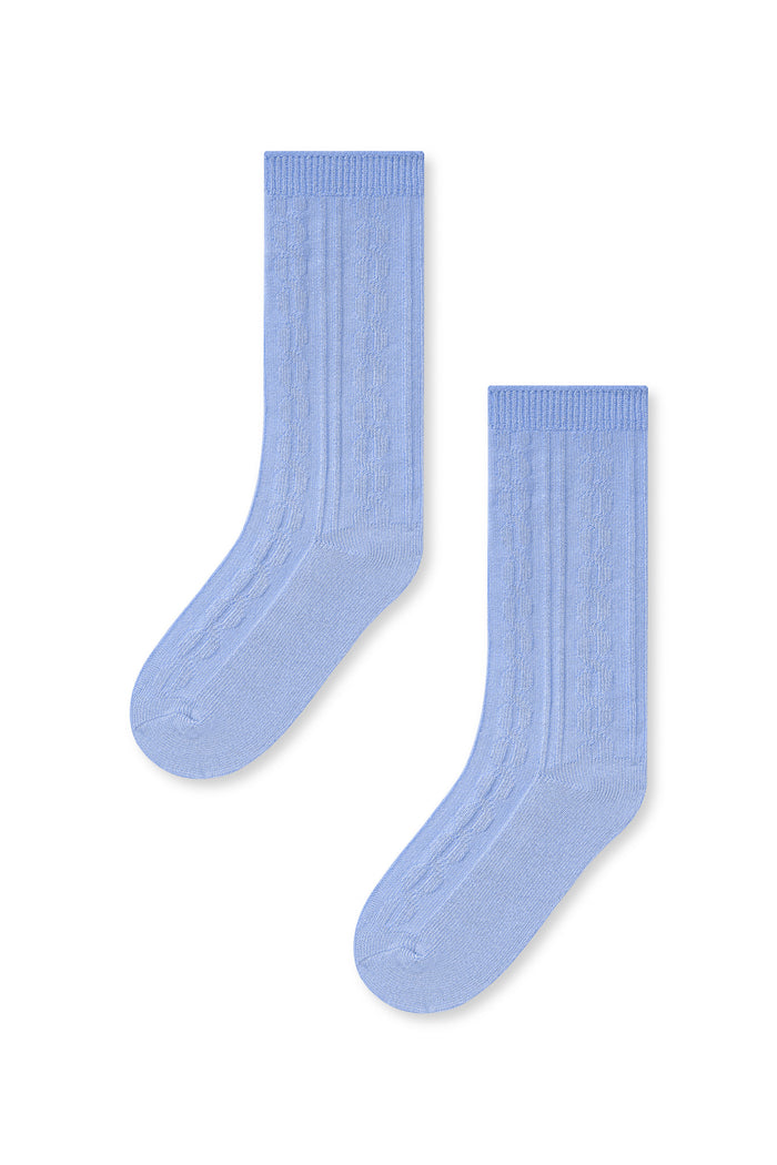 Knee High Socks in Lilac on a white background