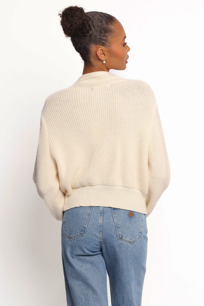Petal and Pup USA KNITWEAR Kourtney Zip Cardigan - Cream