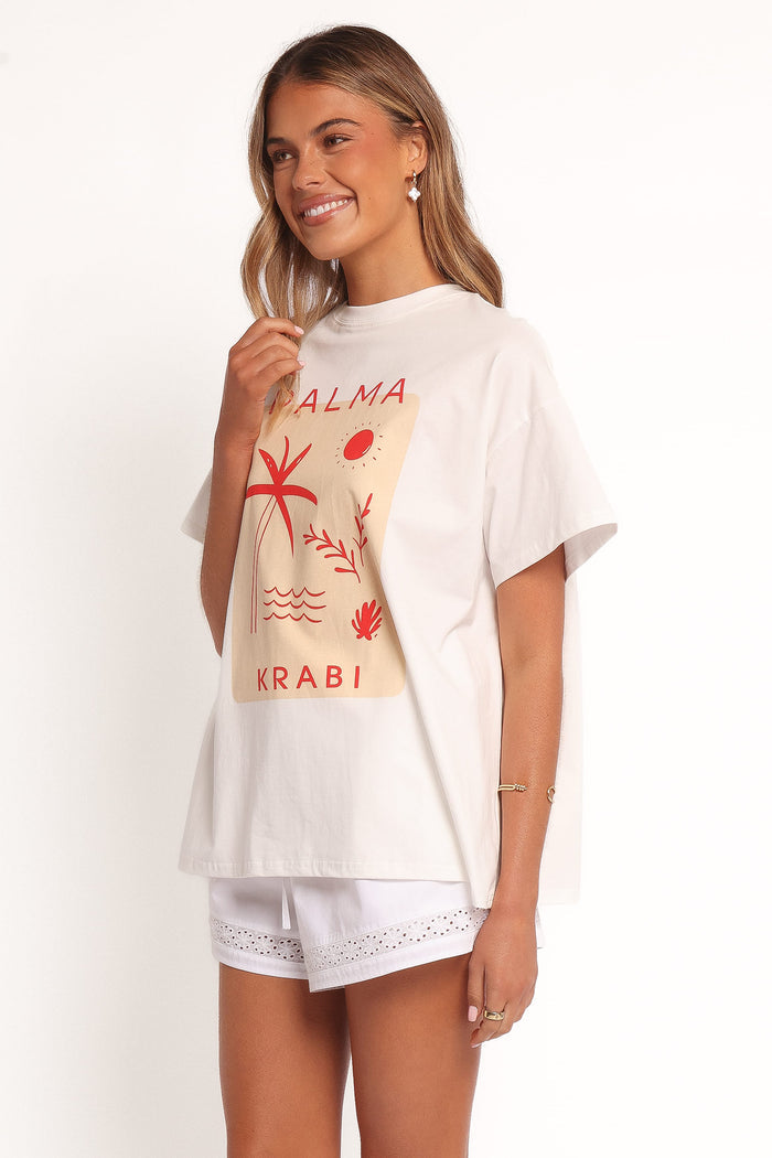 Petal and Pup USA TOPS Krabi Beach Graphic Tee - White