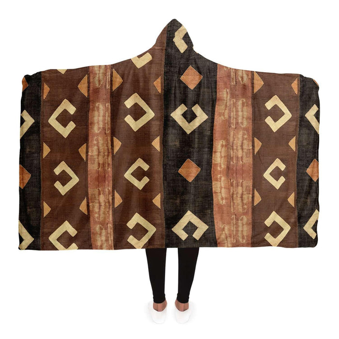 Kuba Cloth Inspired Hooded Blanket (The Congo)