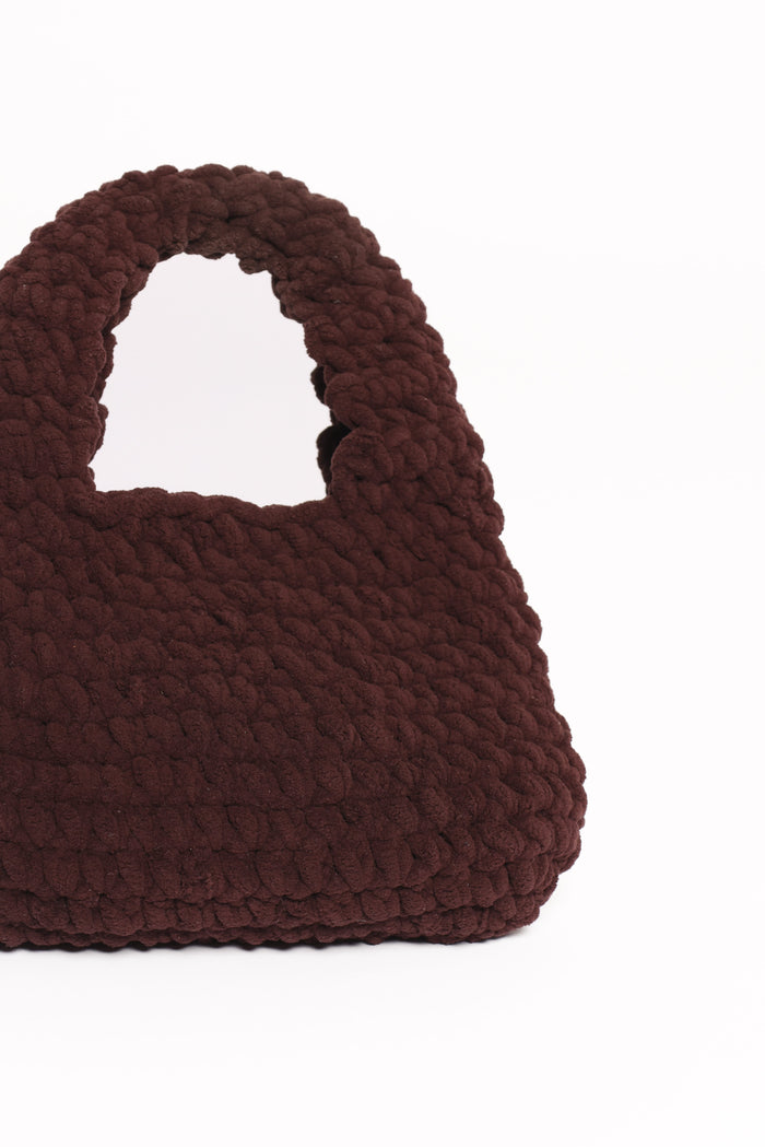 Petal and Pup USA ACCESSORIES Lani Knitted Handbag - Chocolate One Size