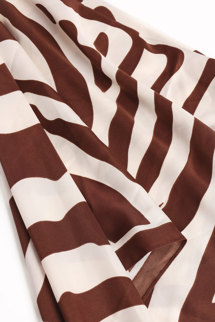 Petal and Pup USA ACCESSORIES Lara Hair Scarf - Chocolate/White One Size