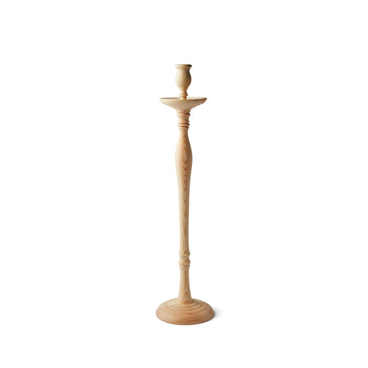 Vaxbo Lin Turned Wood Candleholder in Natural