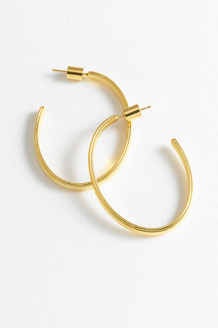 Large Grooved Oval Hoops