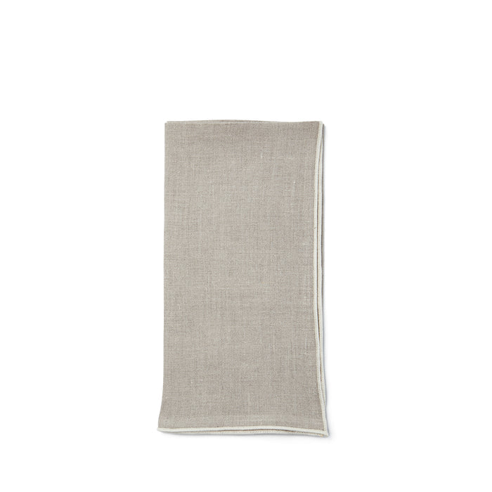 Madre Linen Large Napkin in Natural with White Trim