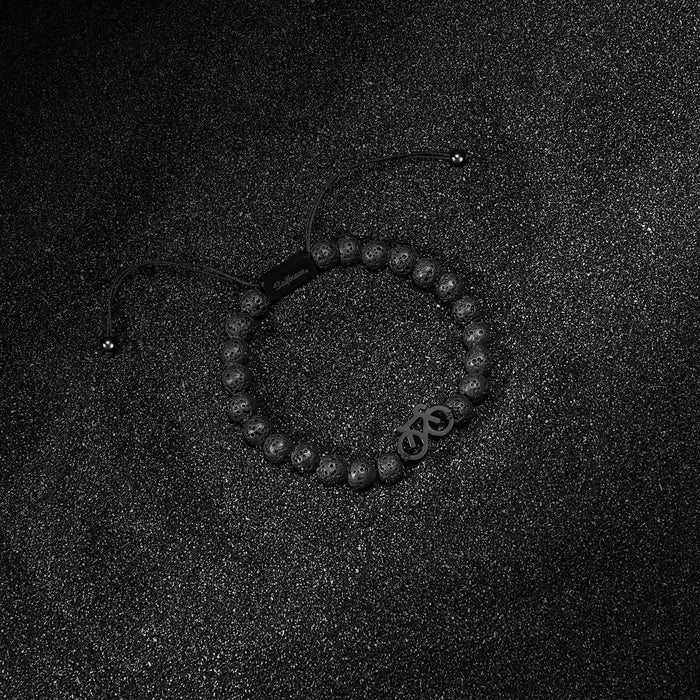 Lava Stone Black Bike Bracelet