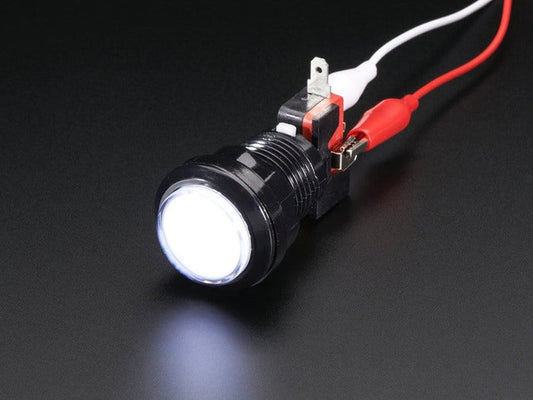 LED Illuminated Pushbutton - 30mm Round by The Pi Hut - The Pi Hut