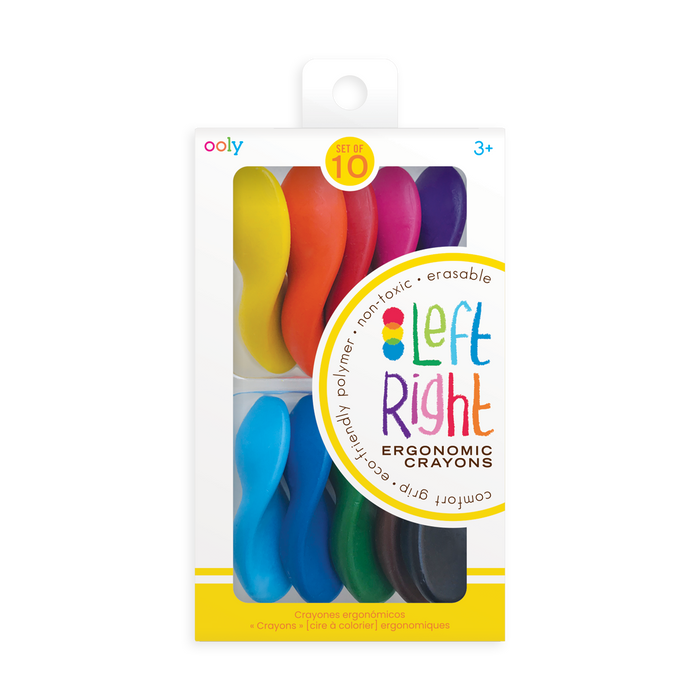 Left Right Crayons - Ergonomic - Set of 10