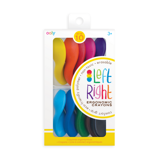 Left Right Crayons - Ergonomic - Set of 10
