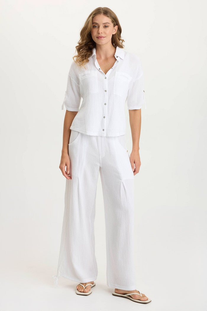 XCVI Lenka Gauze Cinched Wide-Leg Pant
