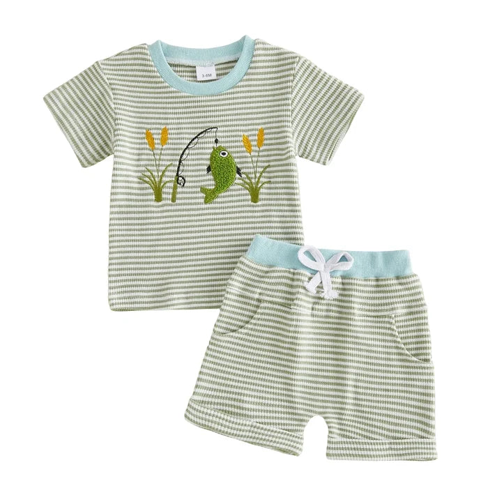 LET'S GO FISHING Striped Outfit