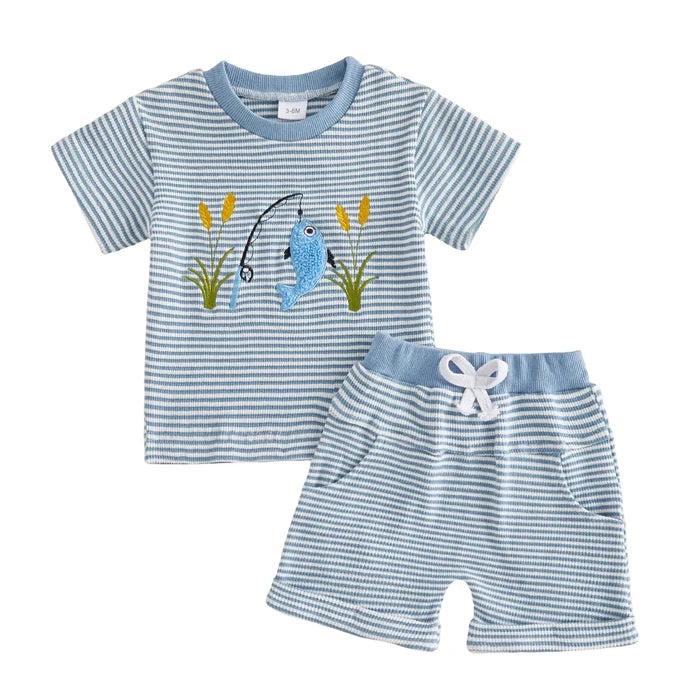 LET'S GO FISHING Striped Outfit