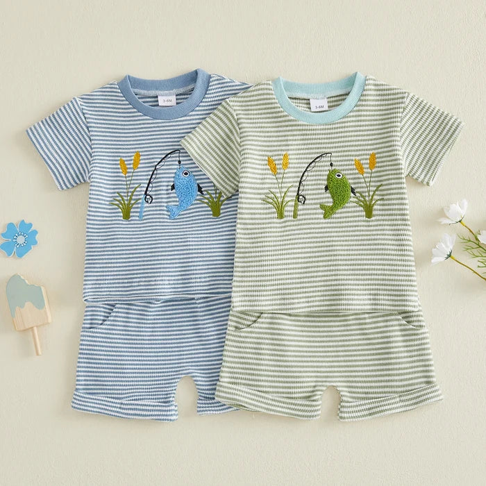 LET'S GO FISHING Striped Outfit