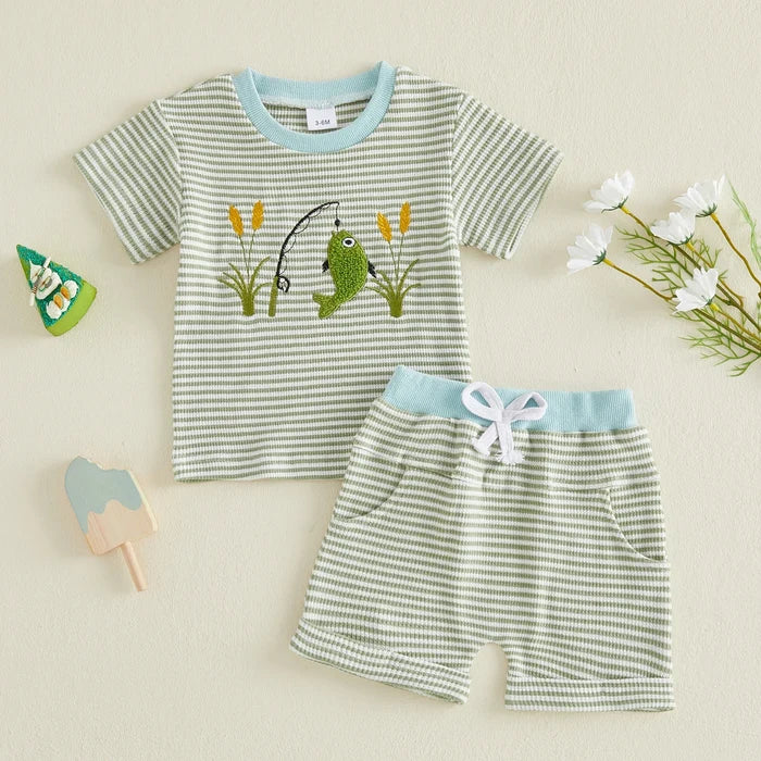 LET'S GO FISHING Striped Outfit