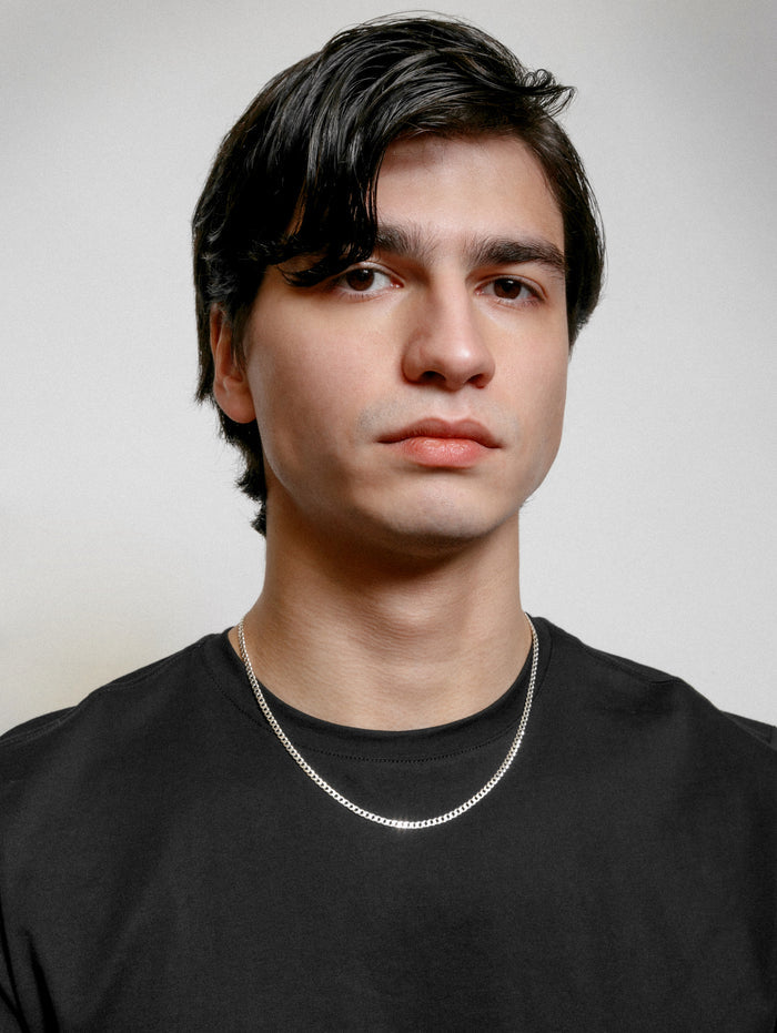 Wolf Circus Unisex Men's Curb Chain Necklace Sterling Silver Diamond Cut | Liam Necklace in Sterling Silver-Necklaces-wolfcircus.com