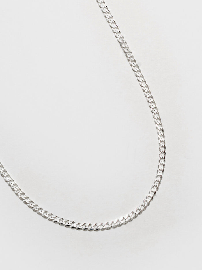 Wolf Circus Unisex Men's Curb Chain Necklace Sterling Silver Diamond Cut | Liam Necklace in Sterling Silver-Necklaces-wolfcircus.com