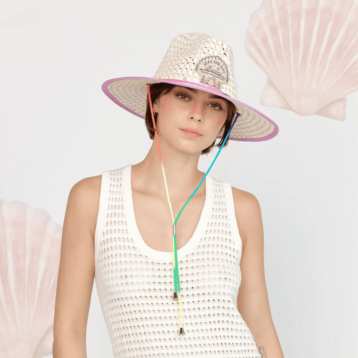 Lifeguard Hat, Seas the Day in Ivory / Neon