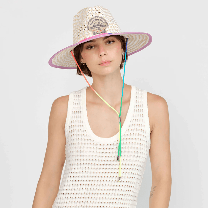 Lifeguard Hat, Seas the Day in Ivory / Neon