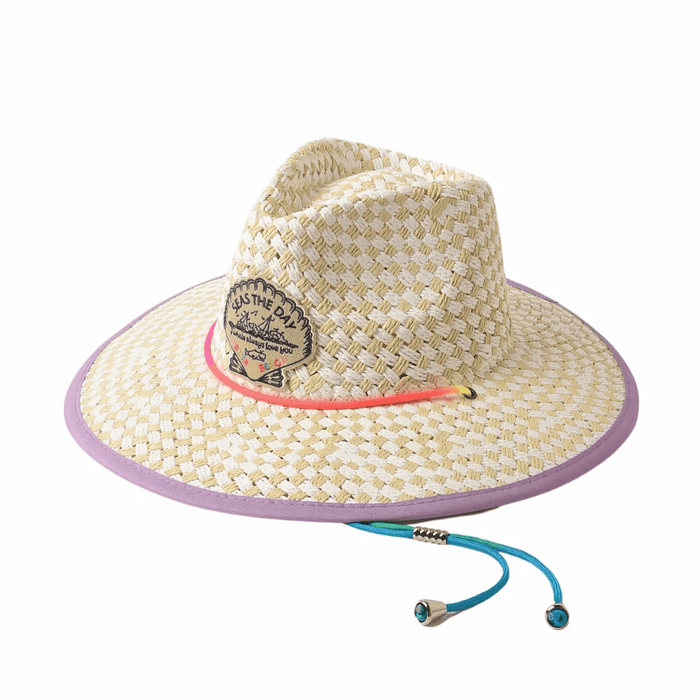 Lifeguard Hat, Seas the Day in Ivory / Neon