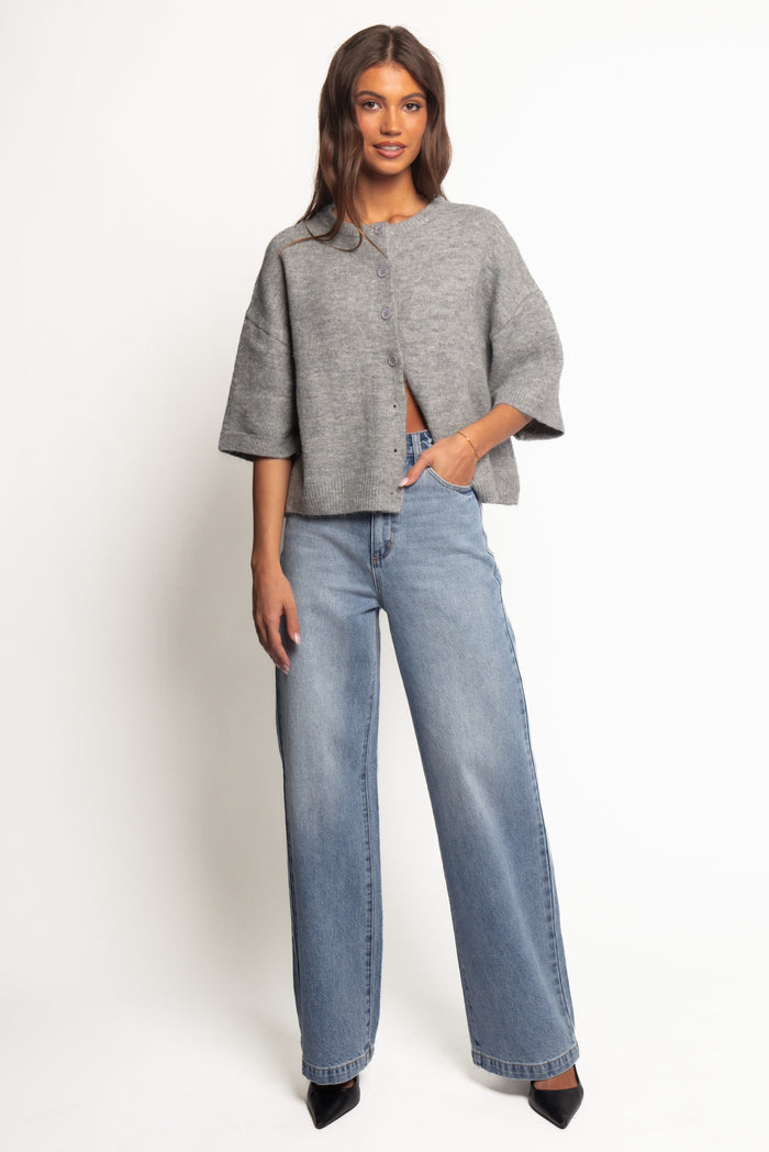 Petal and Pup USA TOPS Lilith Knit Top - Grey
