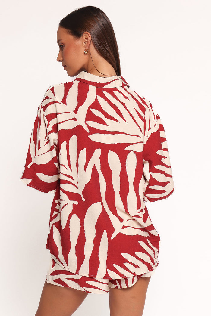 Petal and Pup USA SETS Lilo Short Set - Red Palm Print (Hold for Amazon)