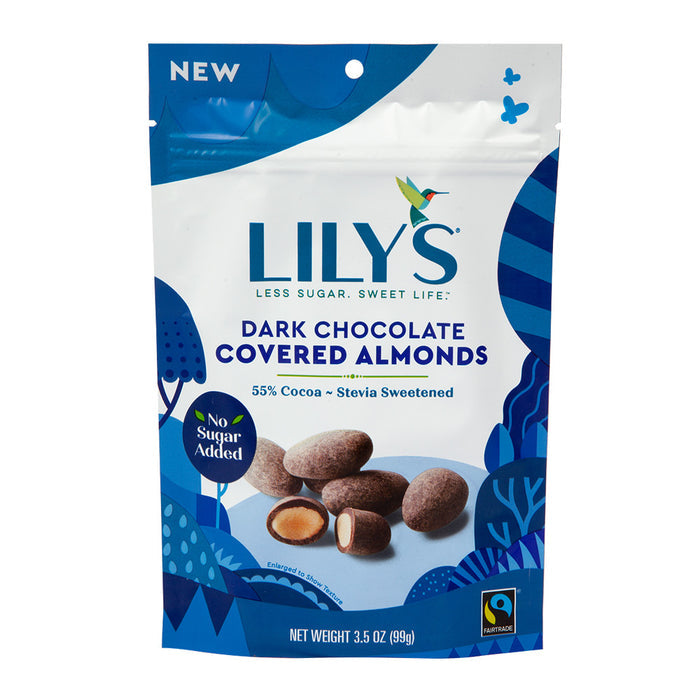 Lily's Dark Chocolate Covered Almond Candy Pouches - 12 Count