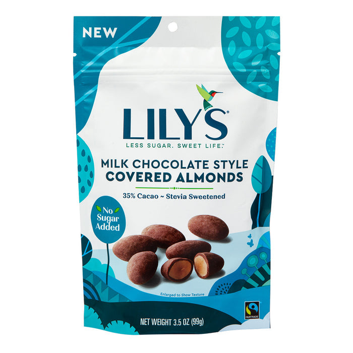 Lily's Milk Chocolate Covered Almonds Candy Pouches - 12 Count