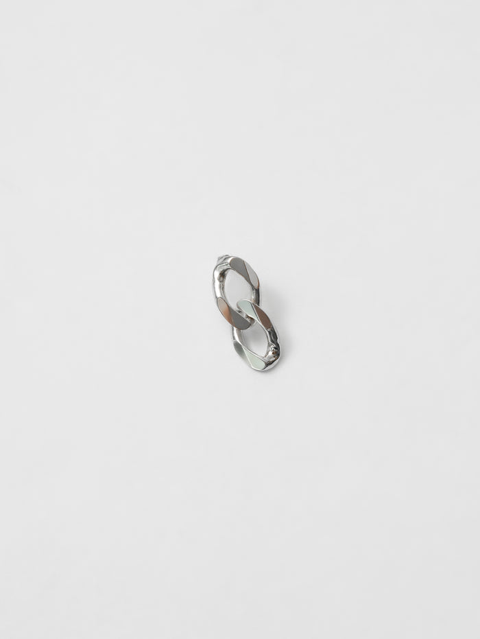 Wolf Circus Statement Single Unisex Men's Dangle Chain Link Stud Earring 925 Sterling Silver | Link Stud in Sterling Silver (Single)-Earrings-wolfcircus.com