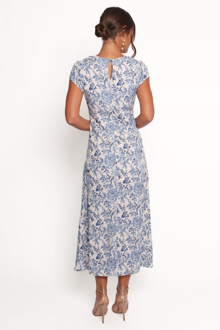 Petal and Pup USA DRESSES Lisbeth Midi Dress - Blue Floral