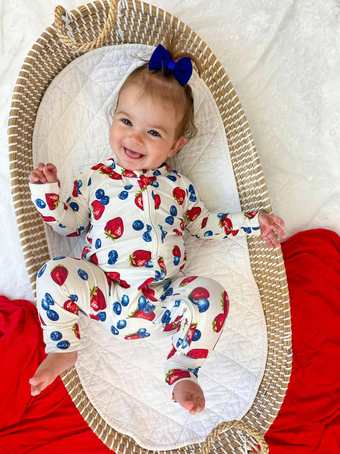 Little Joy Co. Bamboo Zippy Romper - Berry Sweet