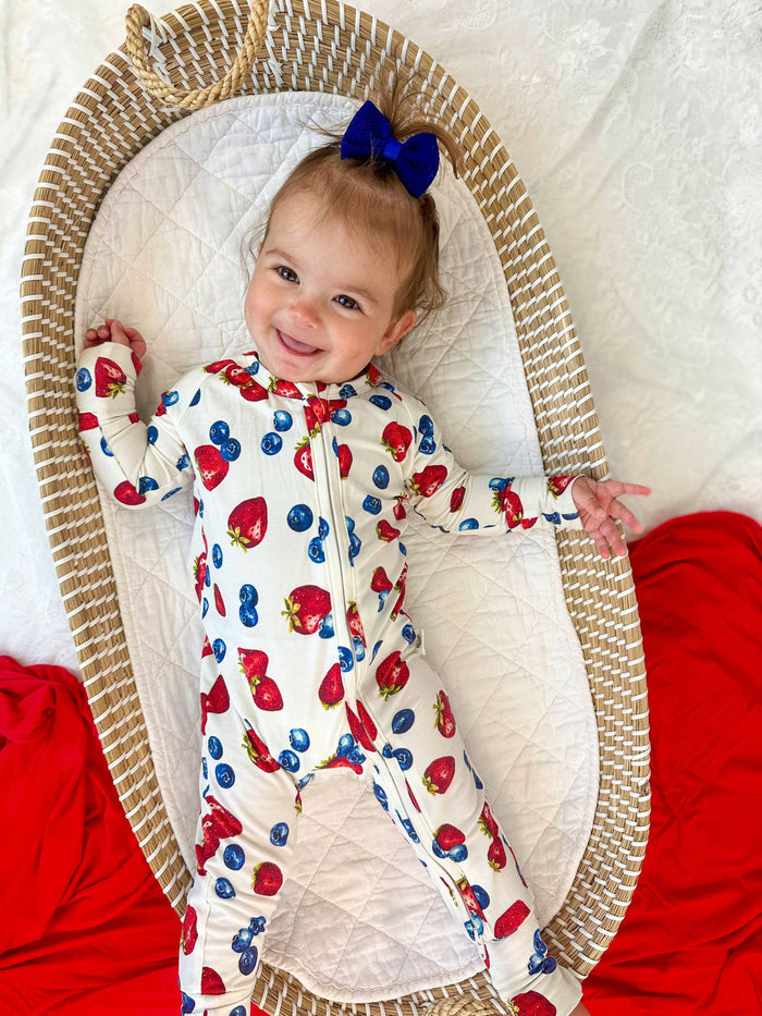 Little Joy Co. Bamboo Zippy Romper - Berry Sweet