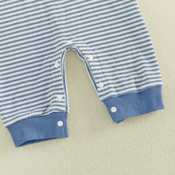 LITTLE MAN Collared Striped Jumpsuit