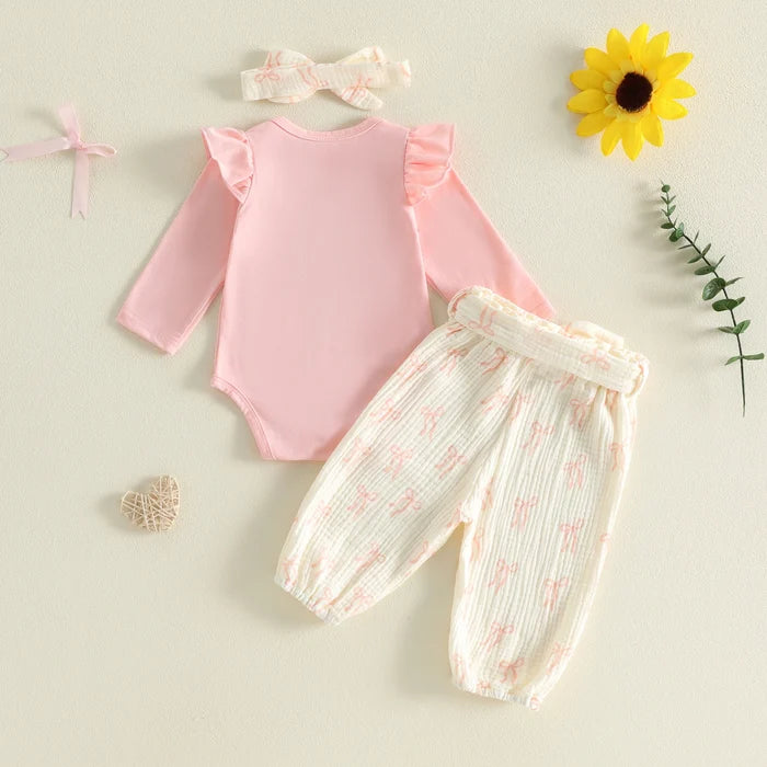 LITTLE SISTER Bowtie Ruffle Outfit