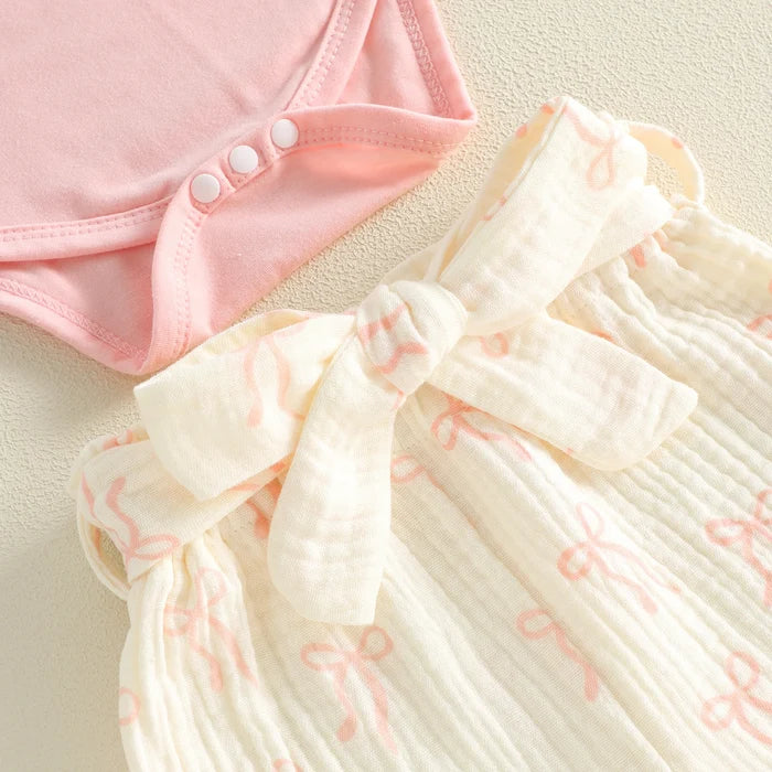LITTLE SISTER Bowtie Ruffle Outfit