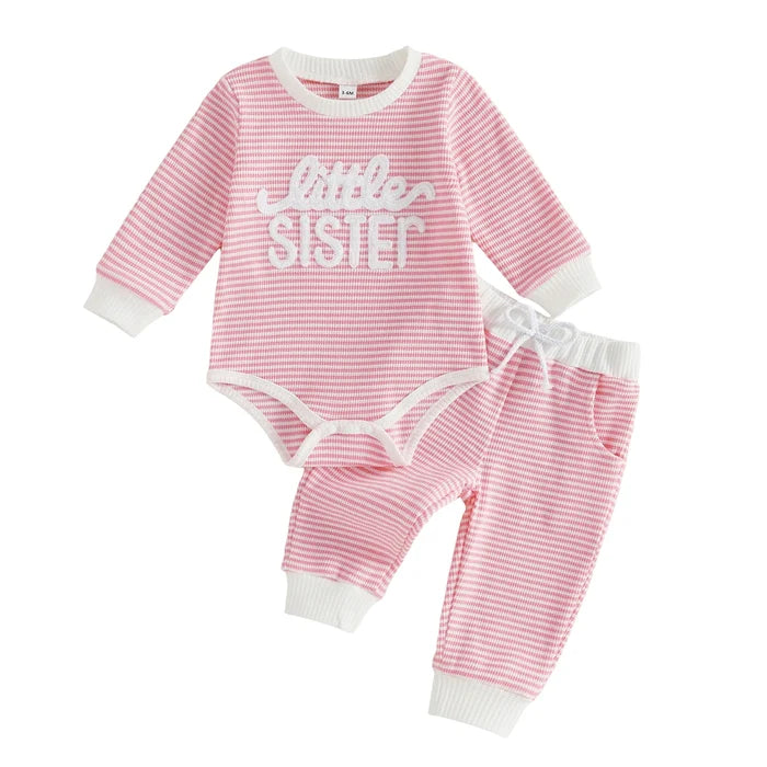 LITTLE SISTER Striped Joggers Outfit