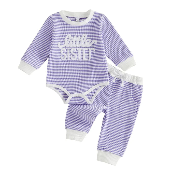 LITTLE SISTER Striped Joggers Outfit