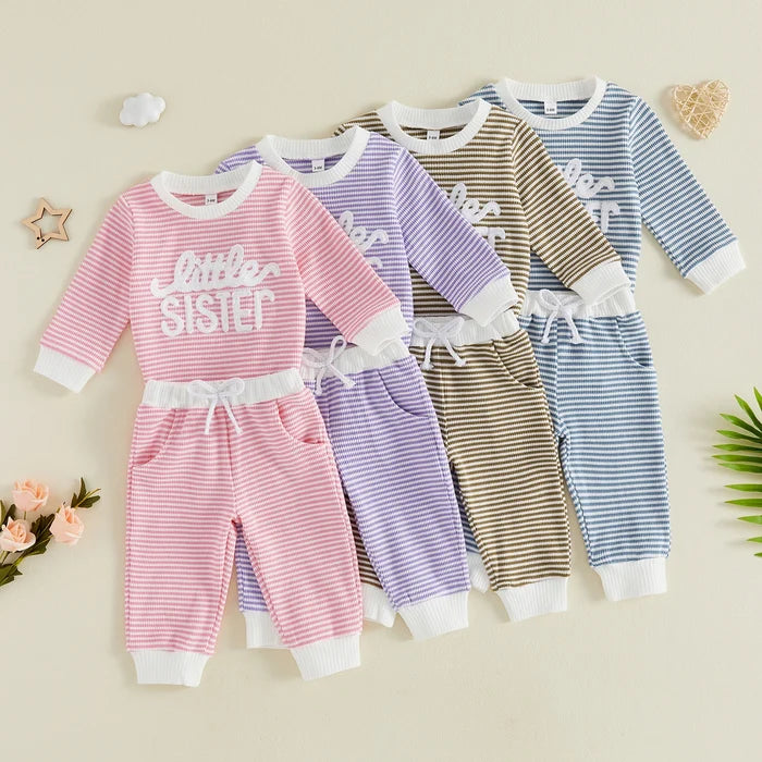 LITTLE SISTER Striped Joggers Outfit
