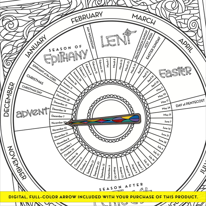 Liturgical Calendar Coloring Page & Poster (2025–2026)