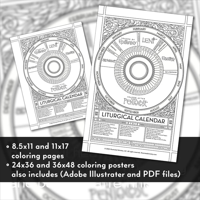 Liturgical Calendar Coloring Page & Poster (2025–2026)