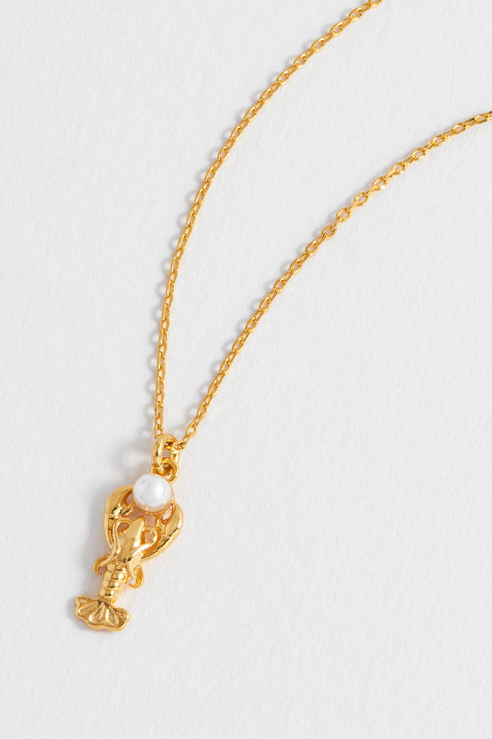 Lobster Necklace With Pearl