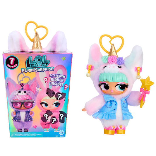 Colorful toy with packaging featuring 'LOL Surprise!' branding on a white background