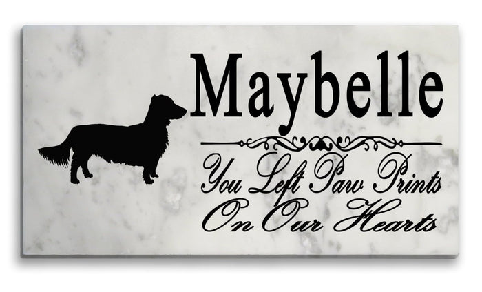 Long Haired Dachshund Memorial Stone