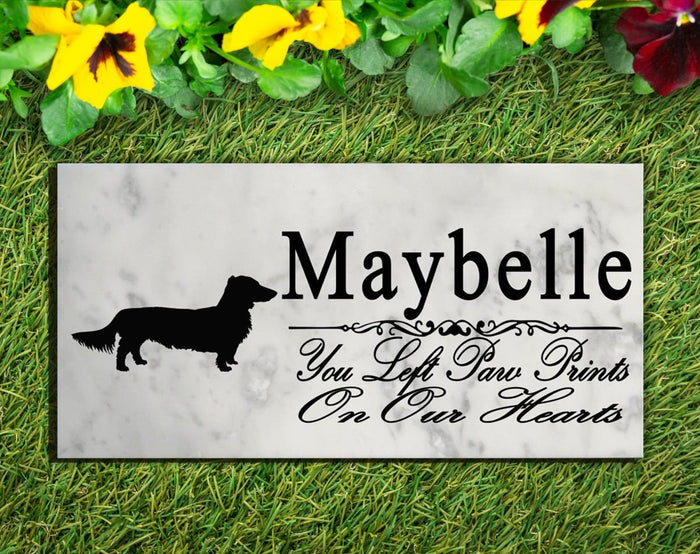 dachshund stone memorial plaque