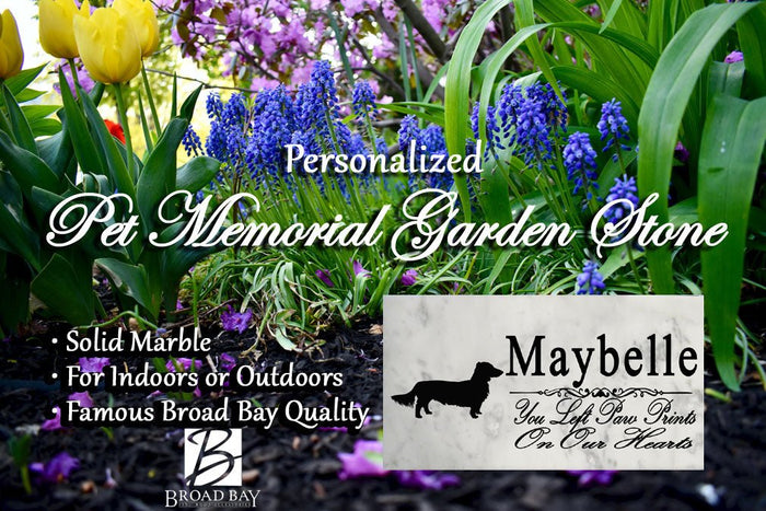 Long Haired Dachshund Memorial Stone Personalized Dog Garden Rock Grave Marker Outdoor or Indoor - Broad Bay Personalized Gifts Shipped Fast