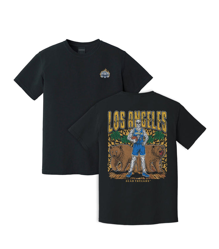 LOS ANGELES BASKETBALL - “3 SKULL” PREMIUM T - SHIRT – T-Shirt – Dead Threads Apparel